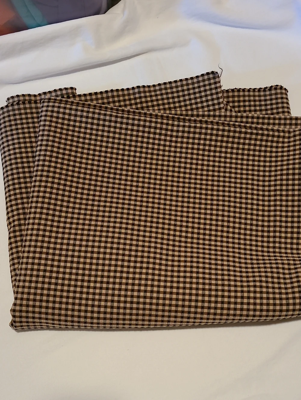 Fabric - Black and Tan, Mini Check Pattern, 3 Yards Sewing Crafts